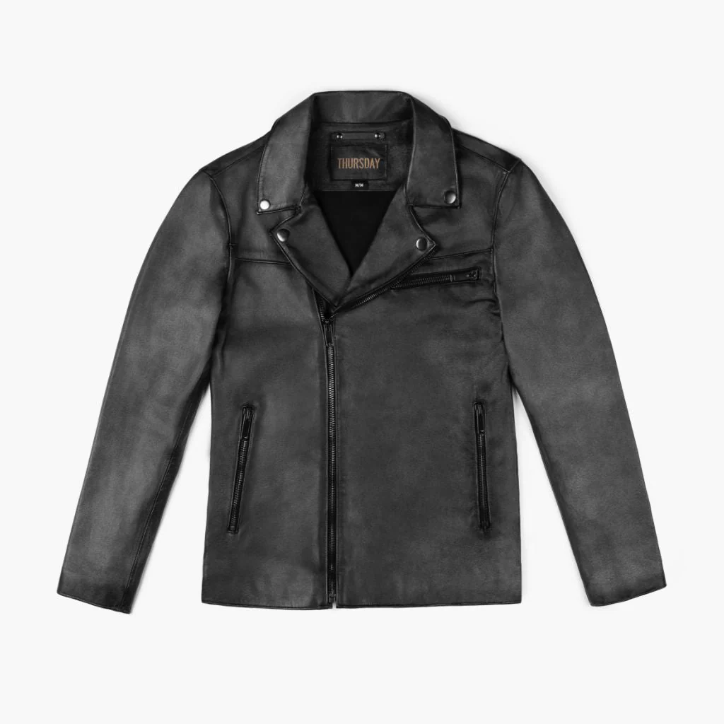 [S] Motorcycle Jacket | Distressed Black - Image 4