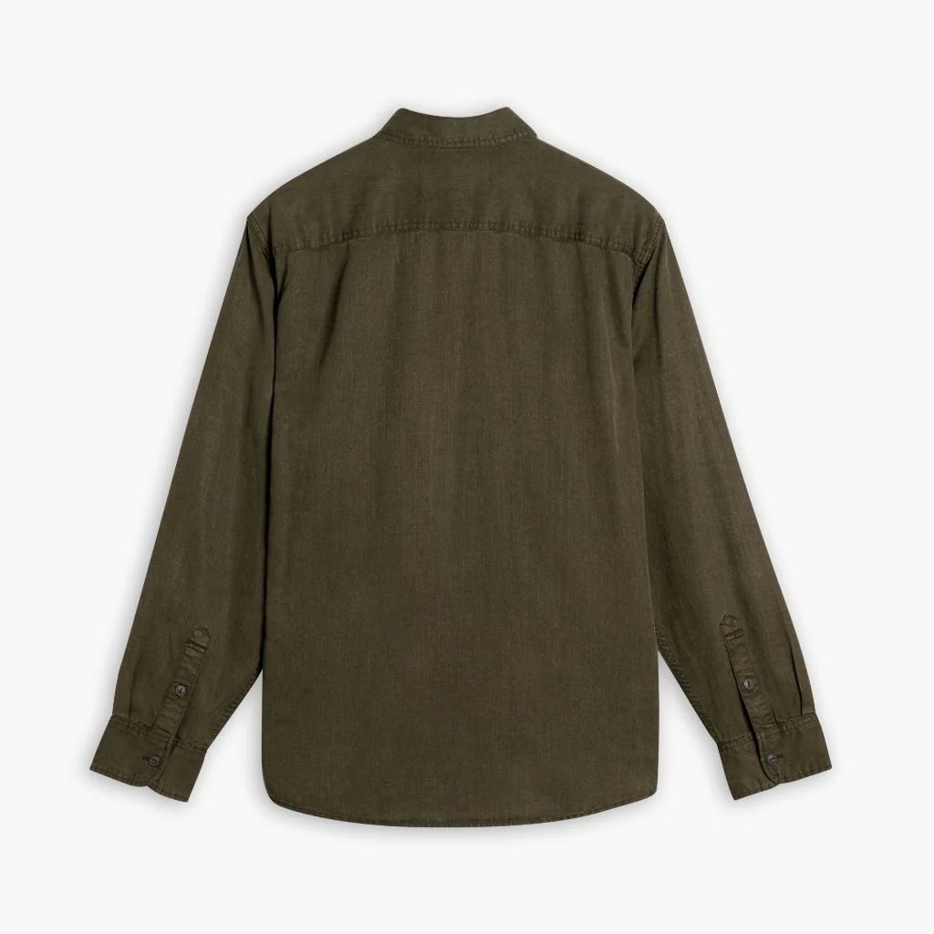 Chambray Workshirt | Olive - Image 2