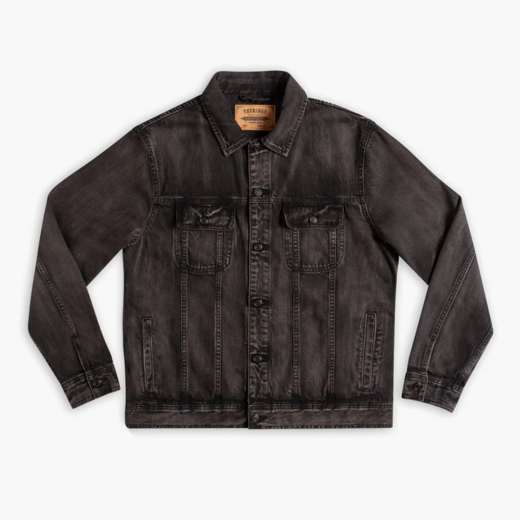 Denim Trucker Jacket | Faded Black - Image 4