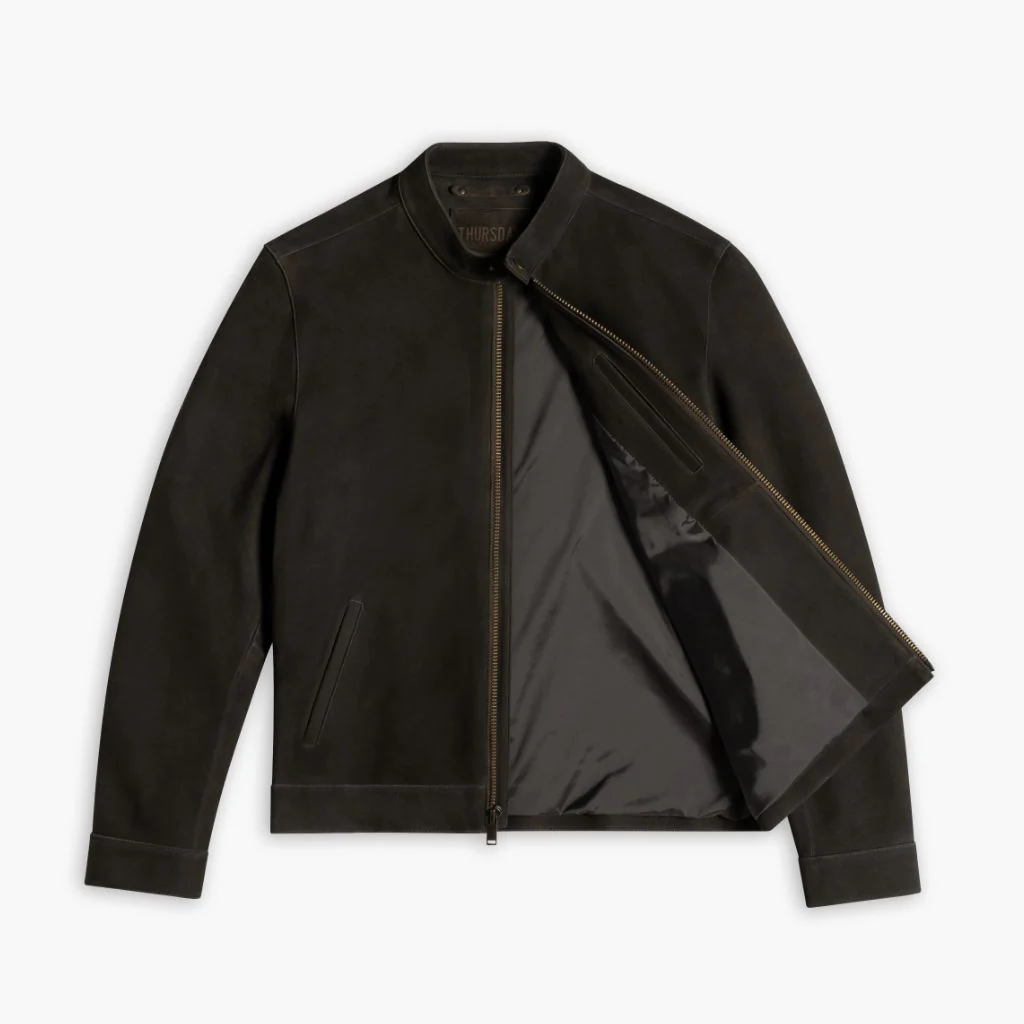 Racer Jacket | Dark Olive Suede - Image 5