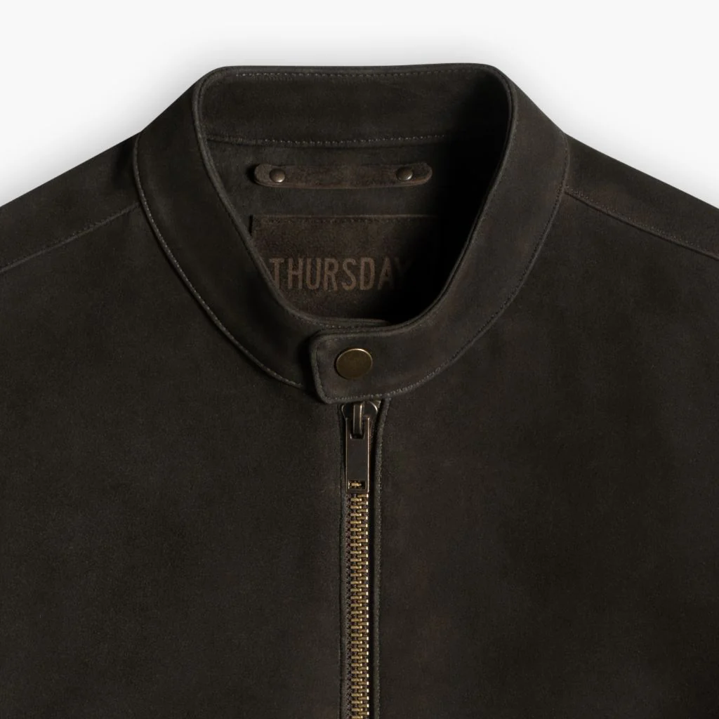 Racer Jacket | Dark Olive Suede - Image 7