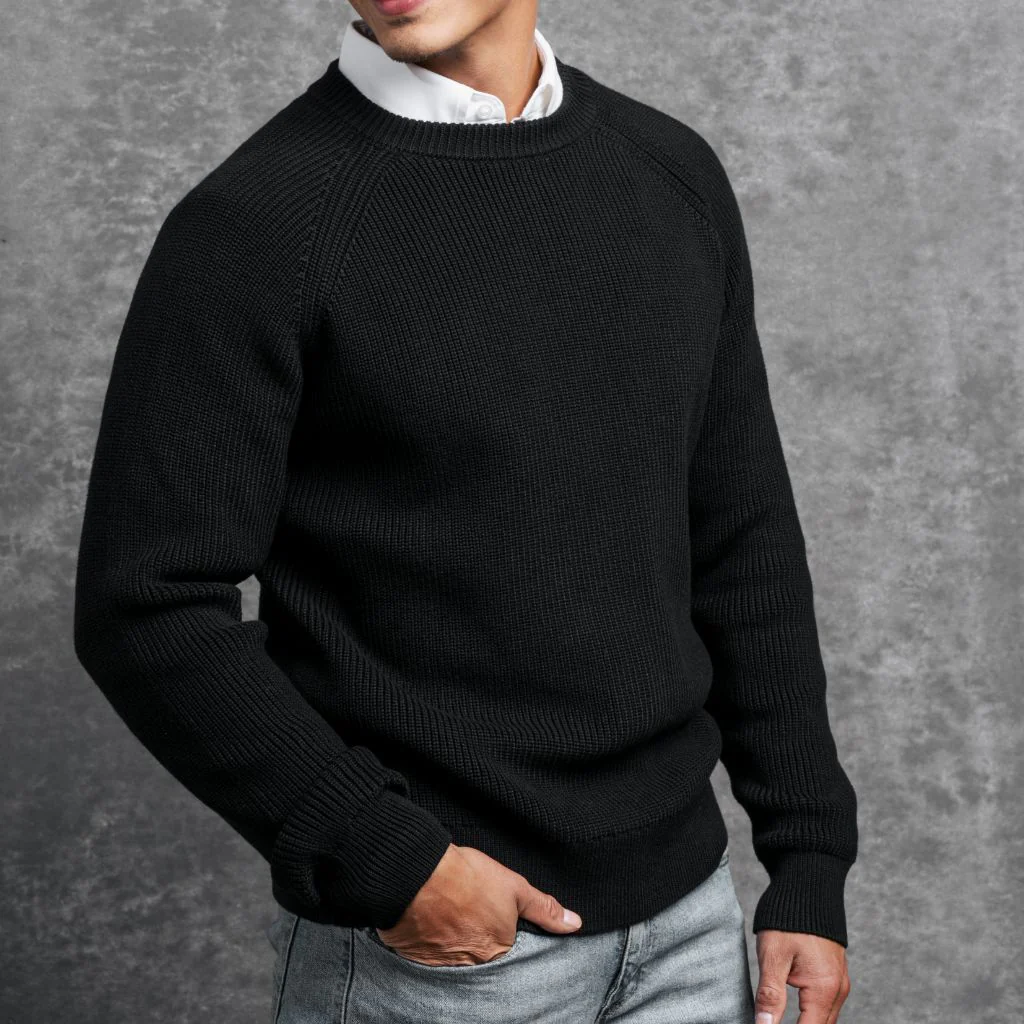Ribbed Crewneck | Black - Image 6