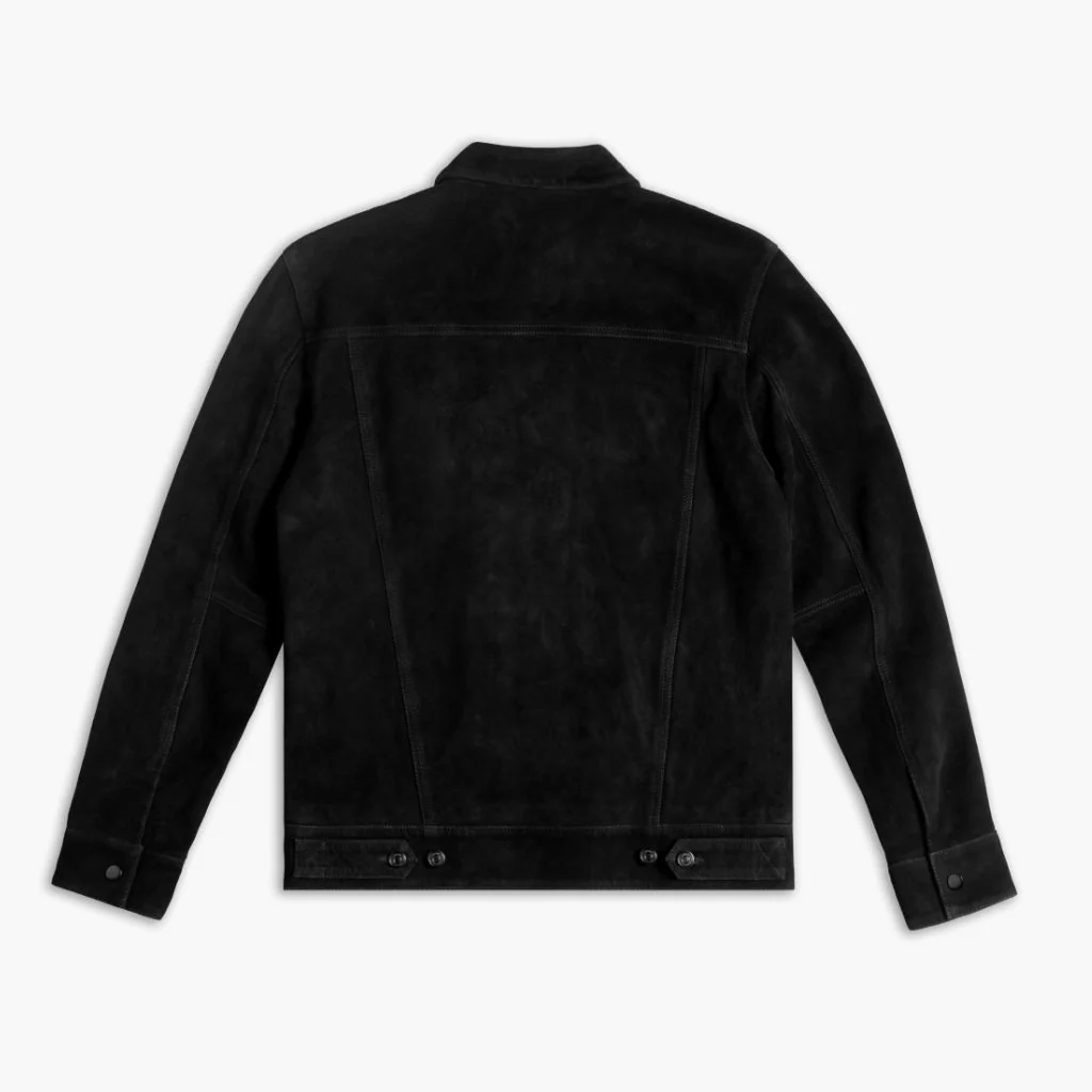 Suede Trucker Jacket | Black - Image 6