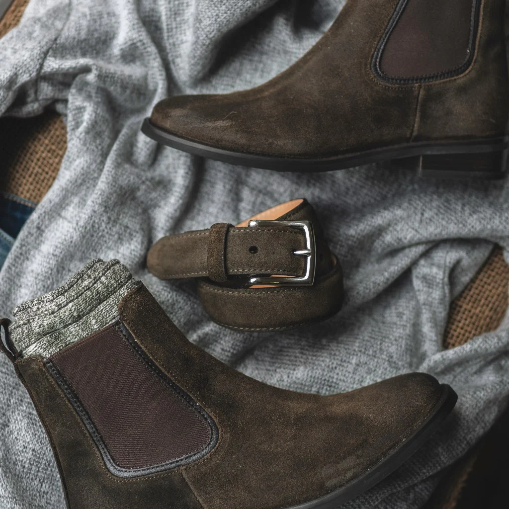 Women's Classic Leather Belt | Dark Olive Suede - Image 6