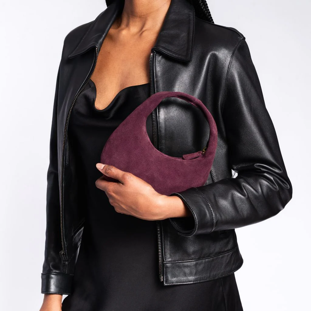Mini Crescent | Burgundy Suede - Image 5